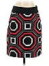 Ann Taylor 100% Cotton Jacquard Argyle Graphic Red Casual Skirt Size 0 - photo 1