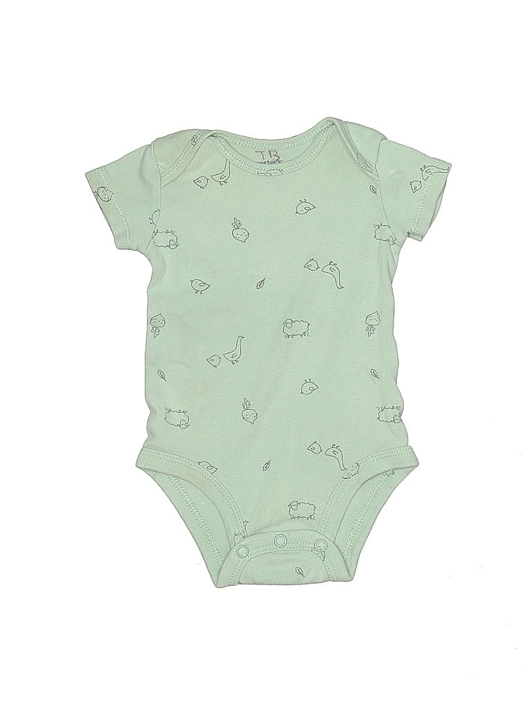 Pre-owned Carter's Babies' Short Sleeve Onesie In Green