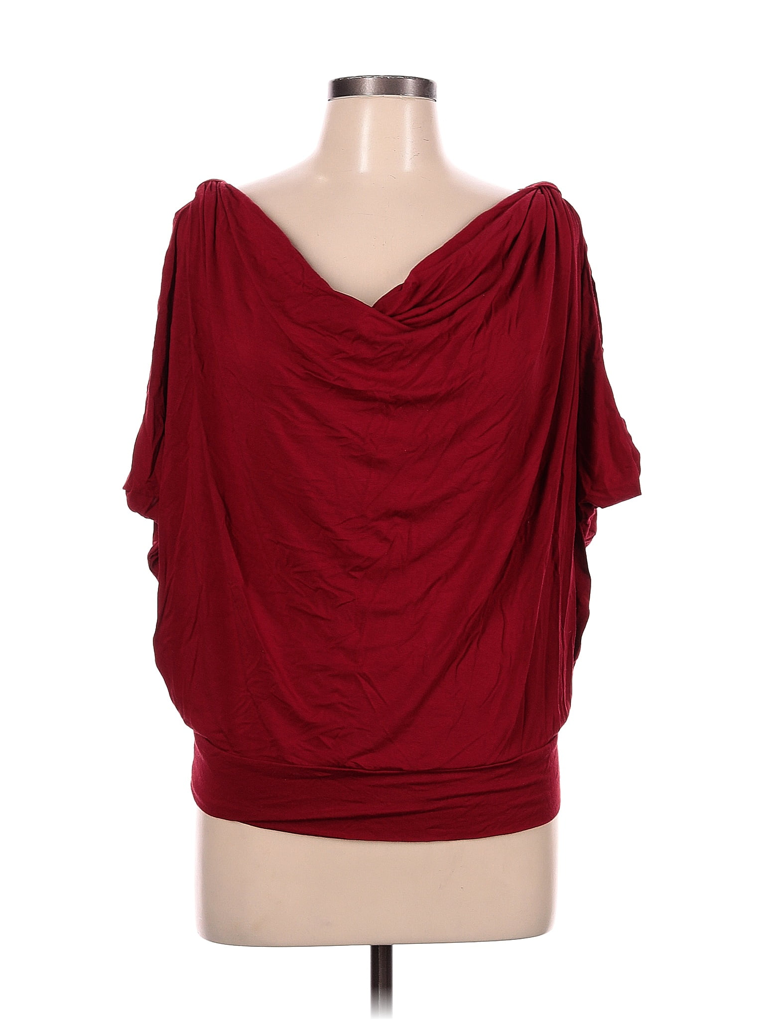 Max Studio Burgundy Short Sleeve Top Size L 65 off ThredUp