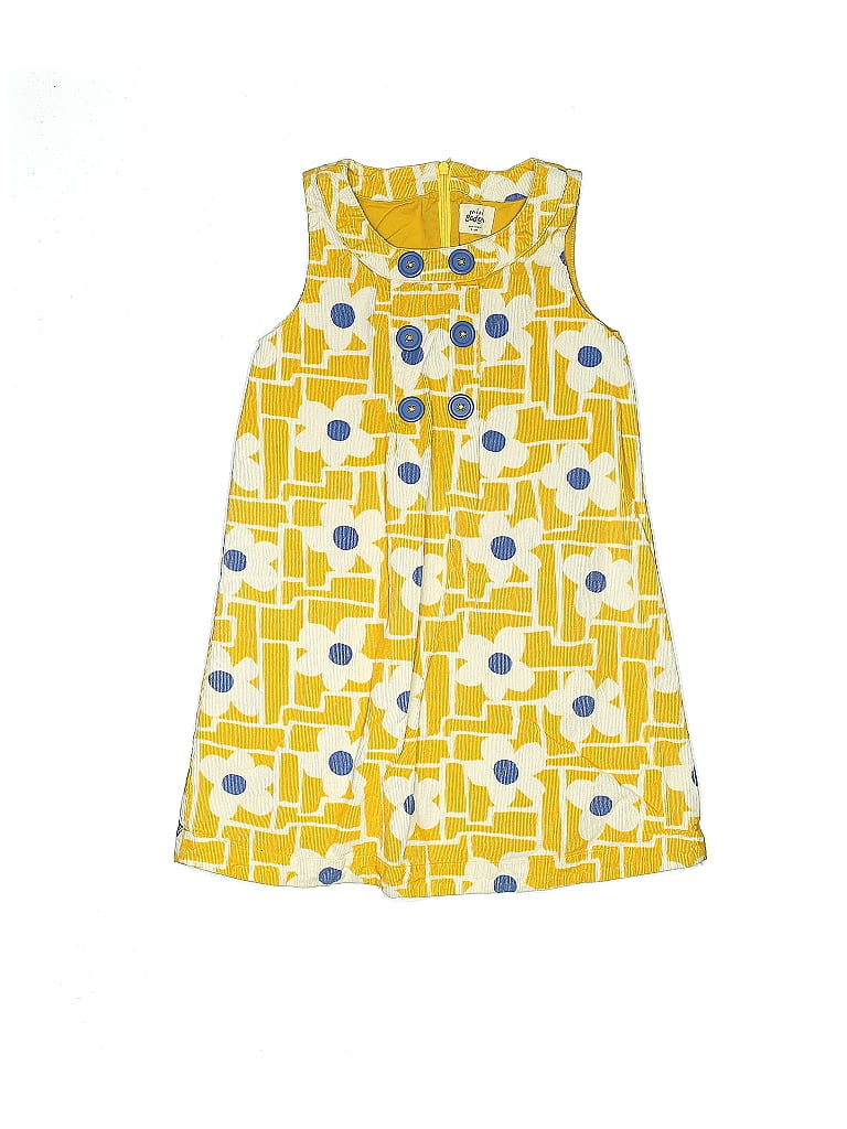 Mini Boden 100% Cotton Tortoise Yellow Dress Size 7 - photo 1