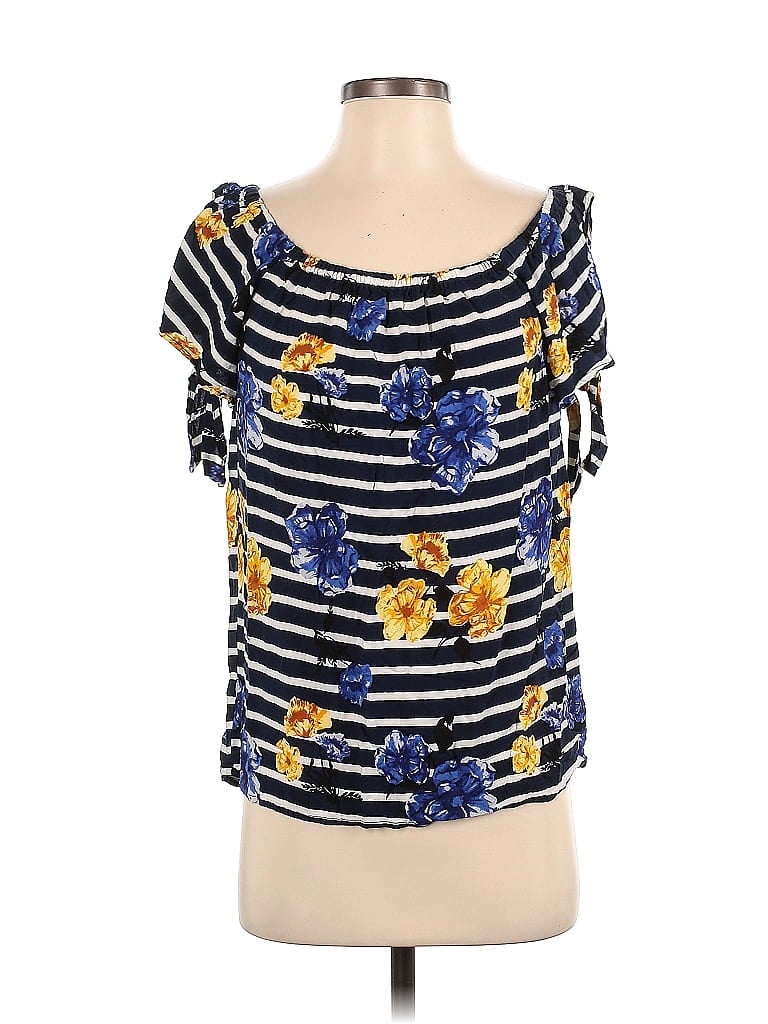 Click to view more detailed imagery on our partner's website Pre-owned Maurices Short Sleeve Top Blue Off The Shoulder Neckline Tops