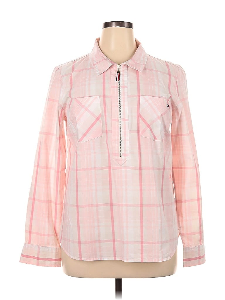 Pre-owned Tommy Hilfiger Long Sleeve Button Down Shirt In Pink