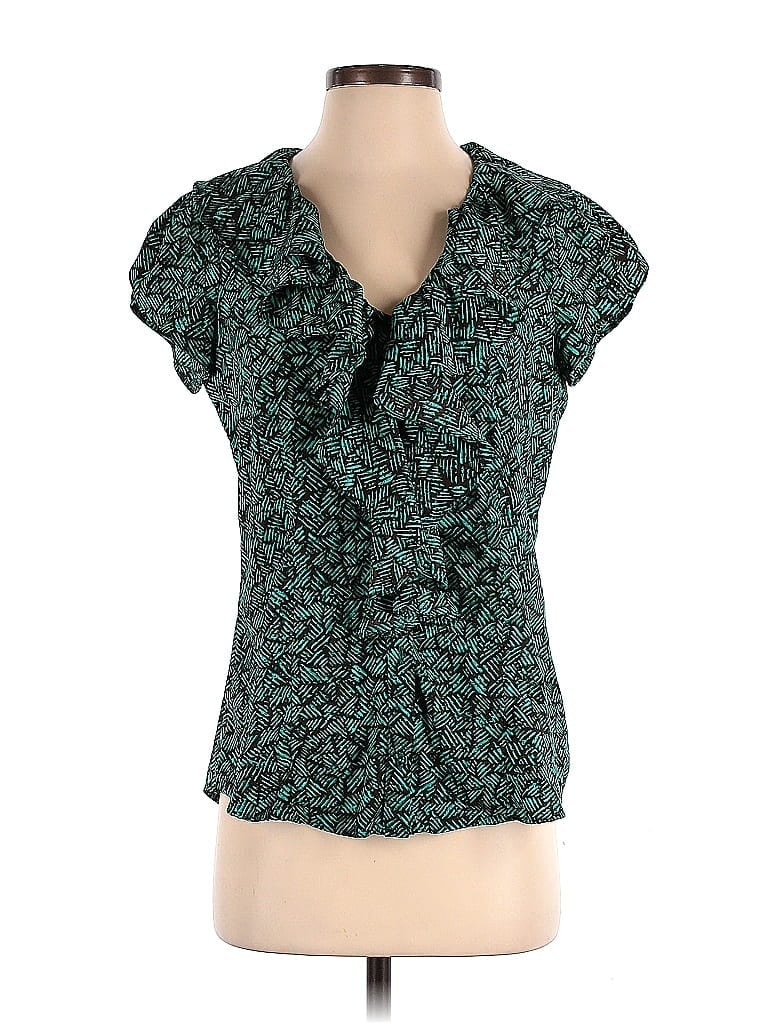 Banana Republic Factory Store 100% Polyester Green Short Sleeve Blouse Size S - photo 1