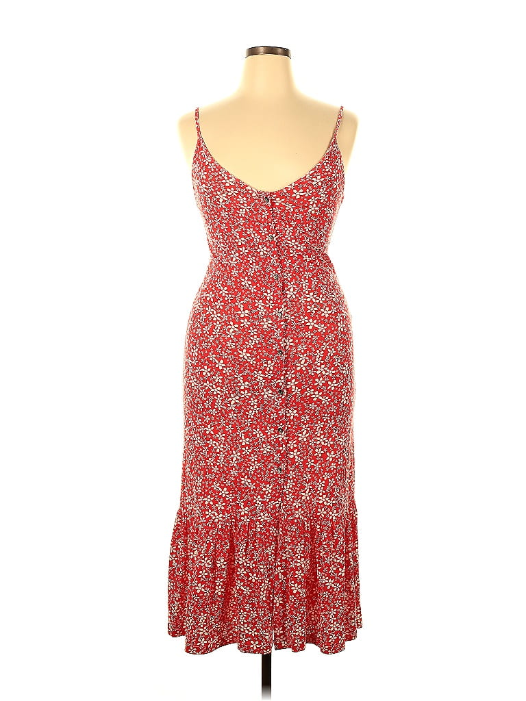 Roxy Floral Motif Red Casual Dress Size XL - photo 1