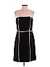 Ann Taylor LOFT Solid Grid Color Block Black Casual Dress Size 4 - photo 1