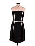 Ann Taylor LOFT Solid Grid Color Block Black Casual Dress Size 4 - photo 2