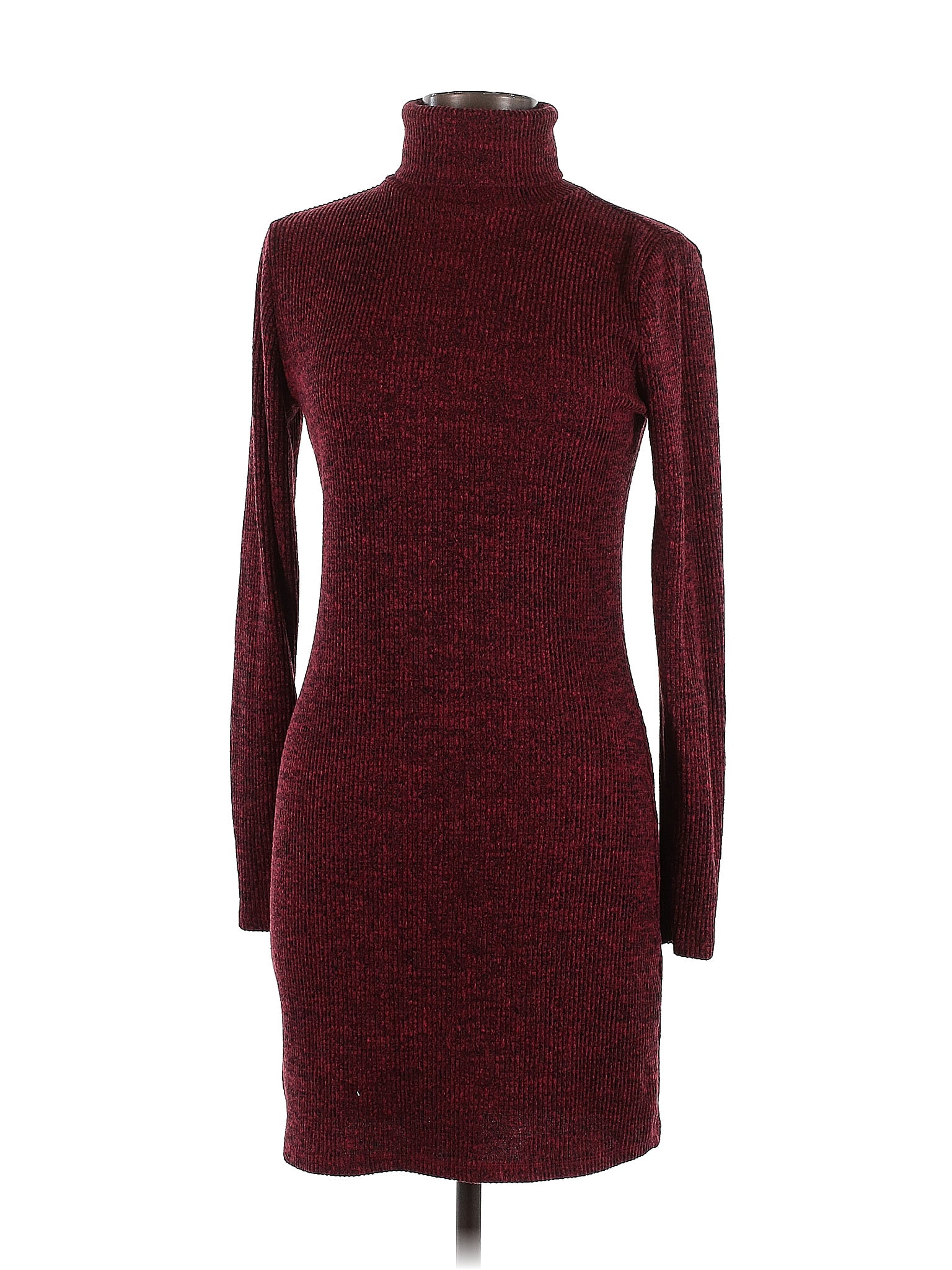 SO Marled Burgundy Casual Dress Size L - 75% off | ThredUp