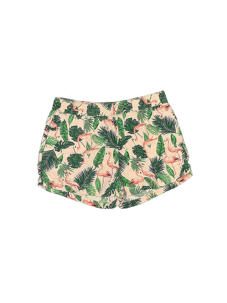 Old Navy Jacquard Tortoise Floral Motif Floral Batik Brocade Tropical Animal Print Green Shorts Size L (Kids) - photo 1