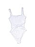Unbranded Solid Hearts Graphic White One Piece Swimsuit Size M - photo 1