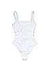 Unbranded Solid Hearts Graphic White One Piece Swimsuit Size M - photo 2