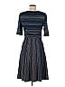 Spense Marled Tweed Fair Isle Chevron-herringbone Stripes Gray Blue Casual Dress Size M - photo 2