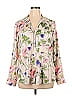 Express 100% Polyester Floral Motif Floral Ivory Long Sleeve Blouse Size XL - photo 1