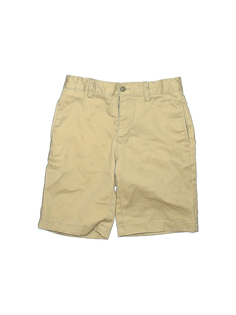 Lands' End 100% Cotton Solid Tan Khaki Shorts Size 10 - photo 1