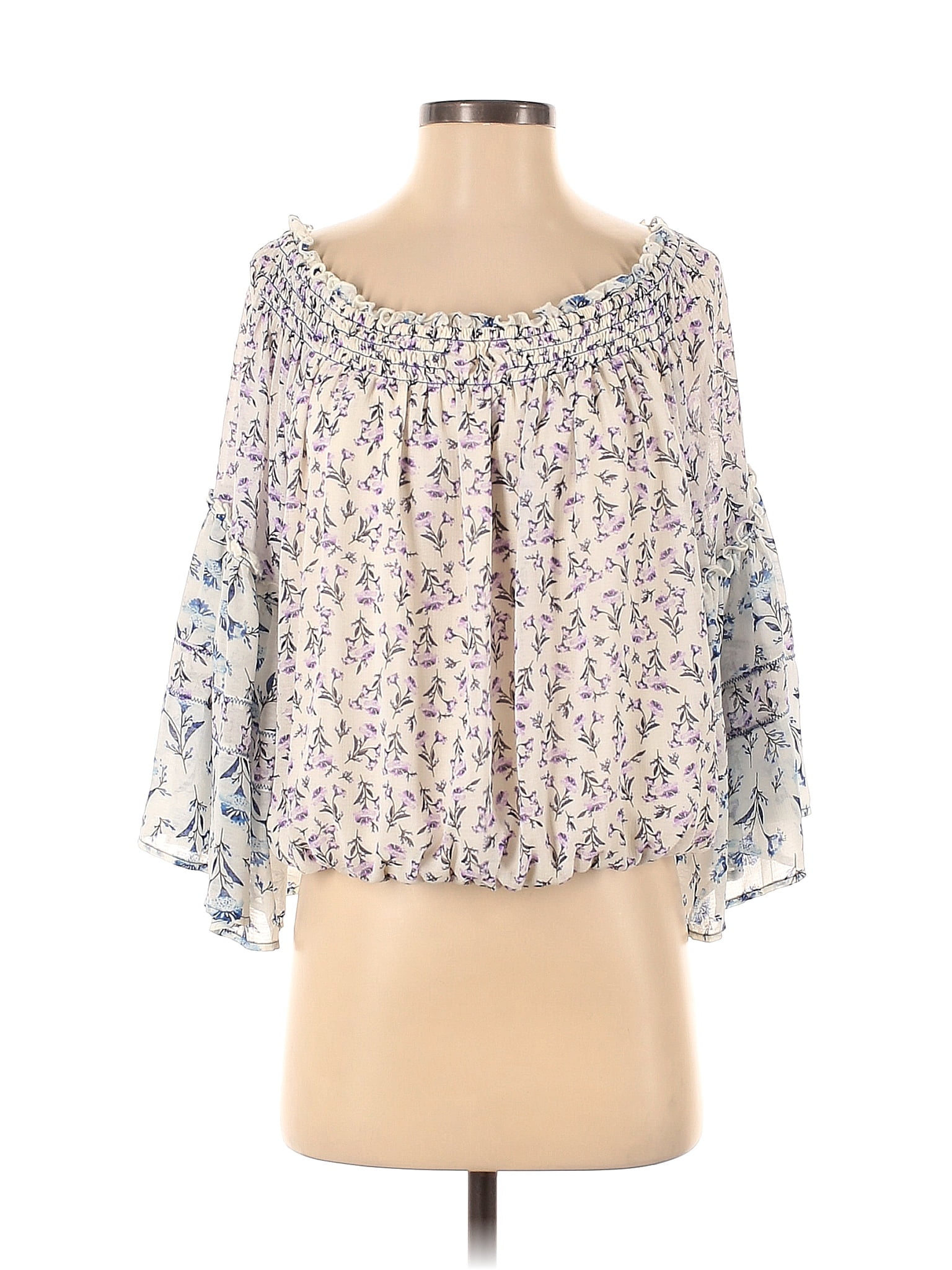 Free People Floral Ivory Long Sleeve Blouse Size Xs 67 Off Thredup