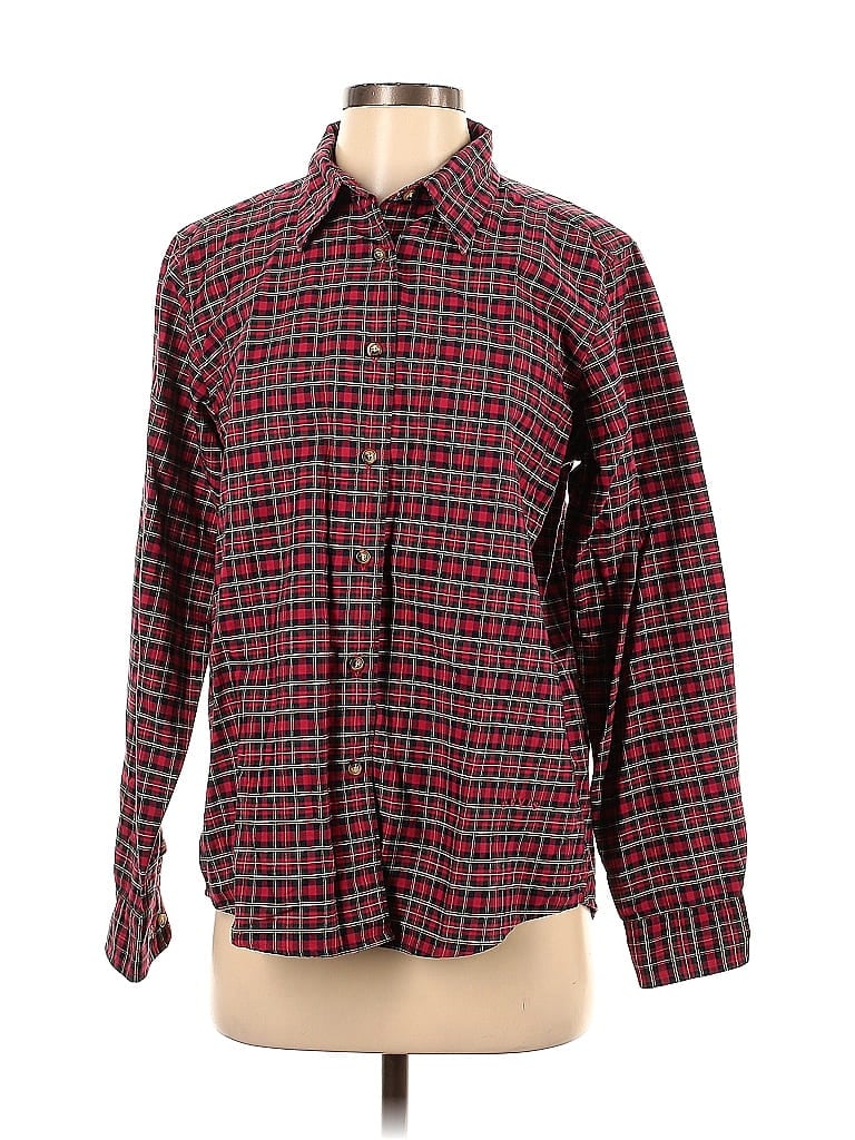 Pre-owned Orvis Long Sleeve Button Down Shirt In Burgundy