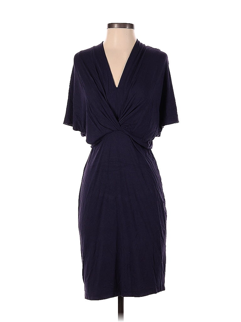 Bordeaux Solid Blue Casual Dress Size XS - photo 1