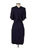 Bordeaux Solid Blue Casual Dress Size XS - photo 2