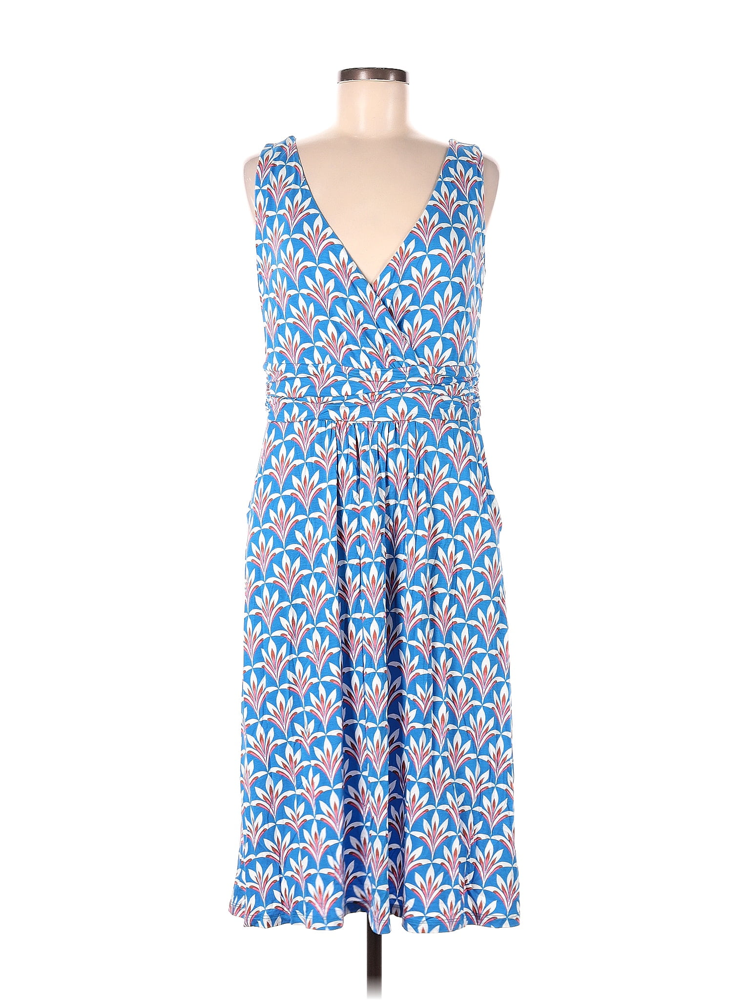 Dress Casual Maxi By Boden In Blue & White, Size: 4