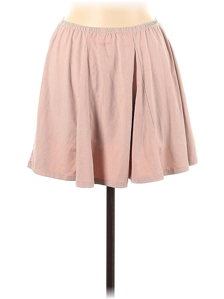 Brandy Melville Solid Pink Casual Skirt One size - 65% off | ThredUp