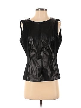 White House Black Market Faux Leather Top (view 1)