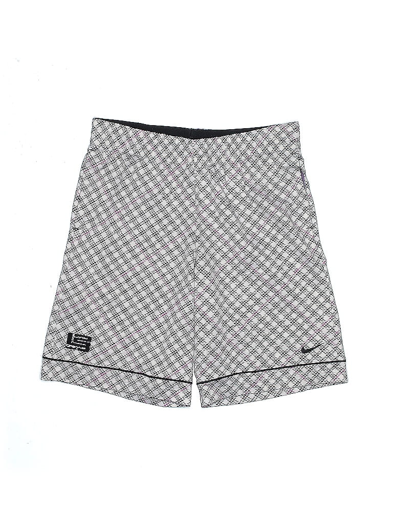 Nike 100% Polyester Houndstooth Jacquard Tortoise Argyle Checkered-gingham Grid Plaid Fair Isle Chevron-herringbone Graphic Chevron Gray Athletic Shorts Size M - photo 1