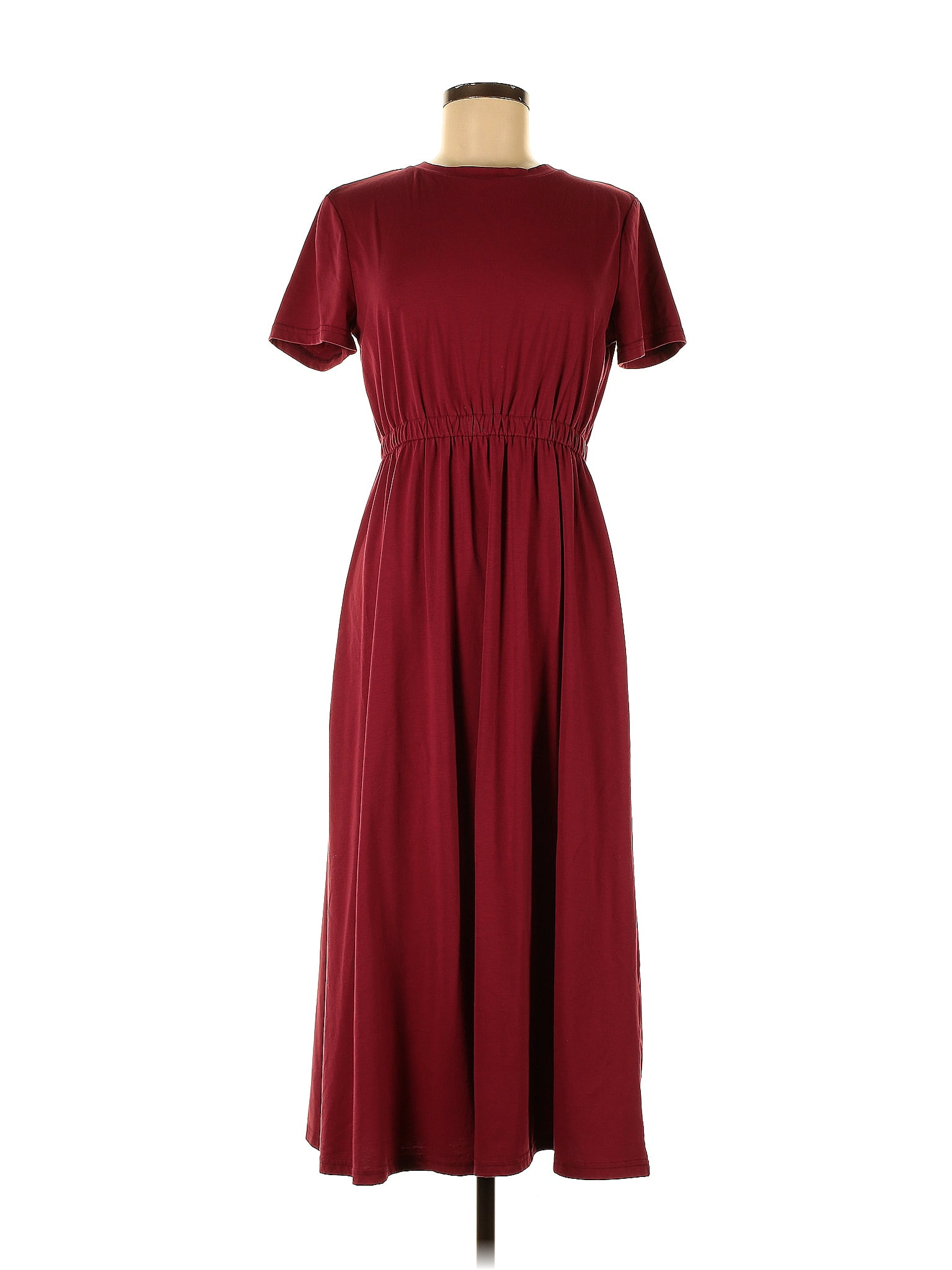 Shein Solid Burgundy Casual Dress Size 6 - 40% off | ThredUp