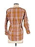 PrAna Plaid Orange Brown Long Sleeve Blouse Size XS - photo 2