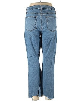 Ann Taylor LOFT Destructed High Waist Slim Pocket Flare Crop Jeans in Indigo Wash (view 2)