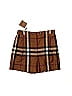 Burberry 100% Virgin Wool Plaid Brown Shorts Size 6 - photo 1