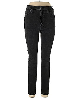 Madewell 10&quot; High-Rise Skinny Jeans in Black Frost (view 1)