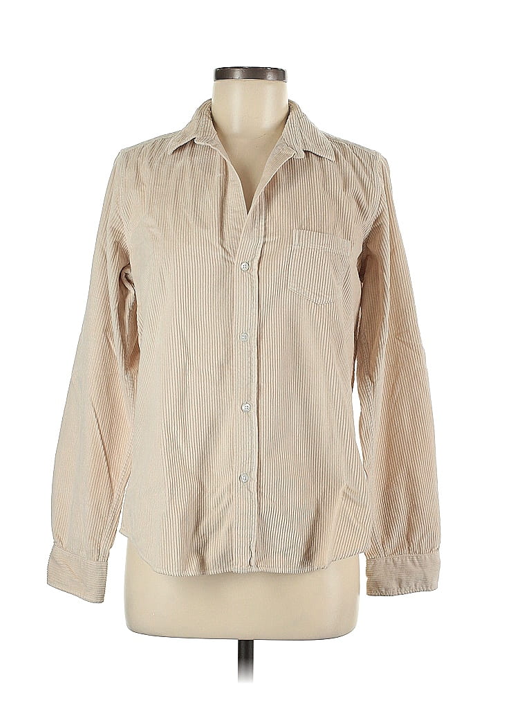 Frank & Eileen 100% Cotton Tan Long Sleeve Button-Down Shirt Size M - photo 1