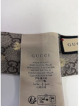 Gucci GG Monogram GG Bee Neck Bow Silk Scarf (view 2)
