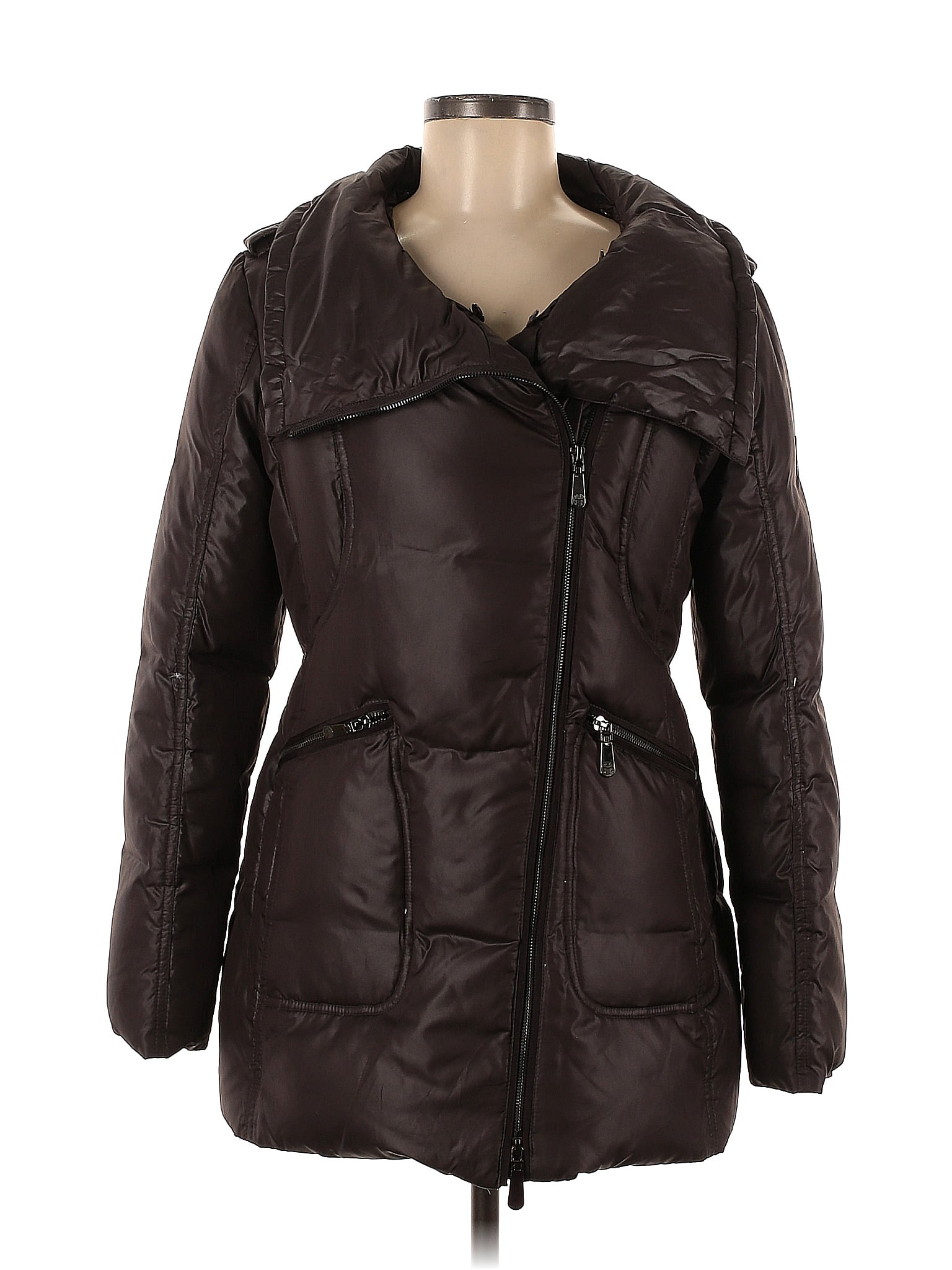 Vince Camuto 100% Polyester Brown Coat Size M - 69% off ThredUp