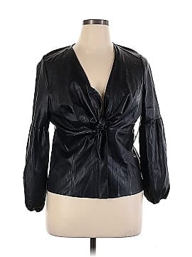 FASHION TO FIGURE Faux Leather Top (view 1)