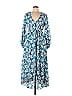 Borgo De Nor 100% Polyester Floral Motif Blue Casual Dress Size 6 - photo 1