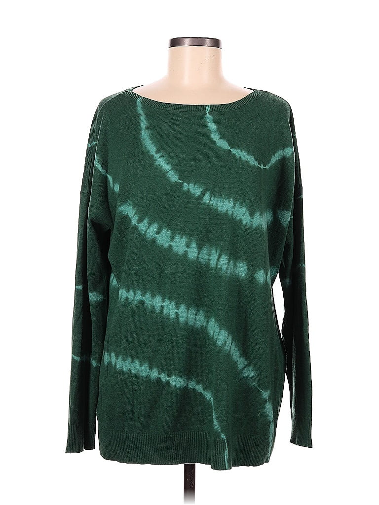 J.Jill Acid Wash Print Batik Tie-dye Green Pullover Sweater Size M (Tall) - photo 1