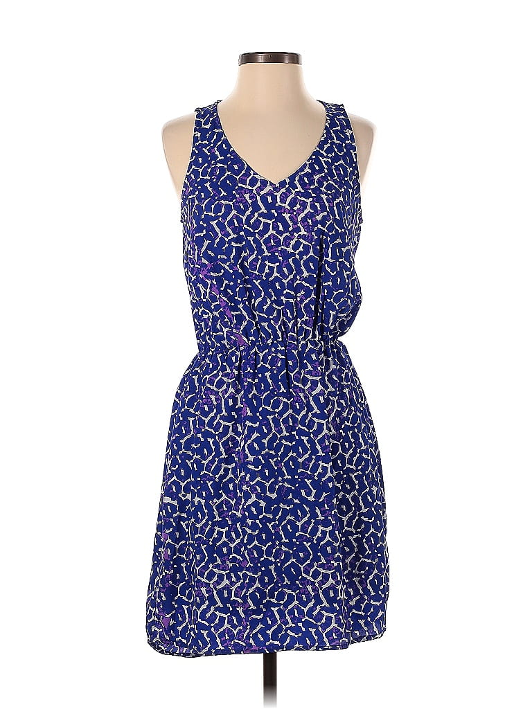 Collective Concepts 100% Polyester Floral Motif Paisley Hearts Batik Blue Casual Dress Size S - photo 1