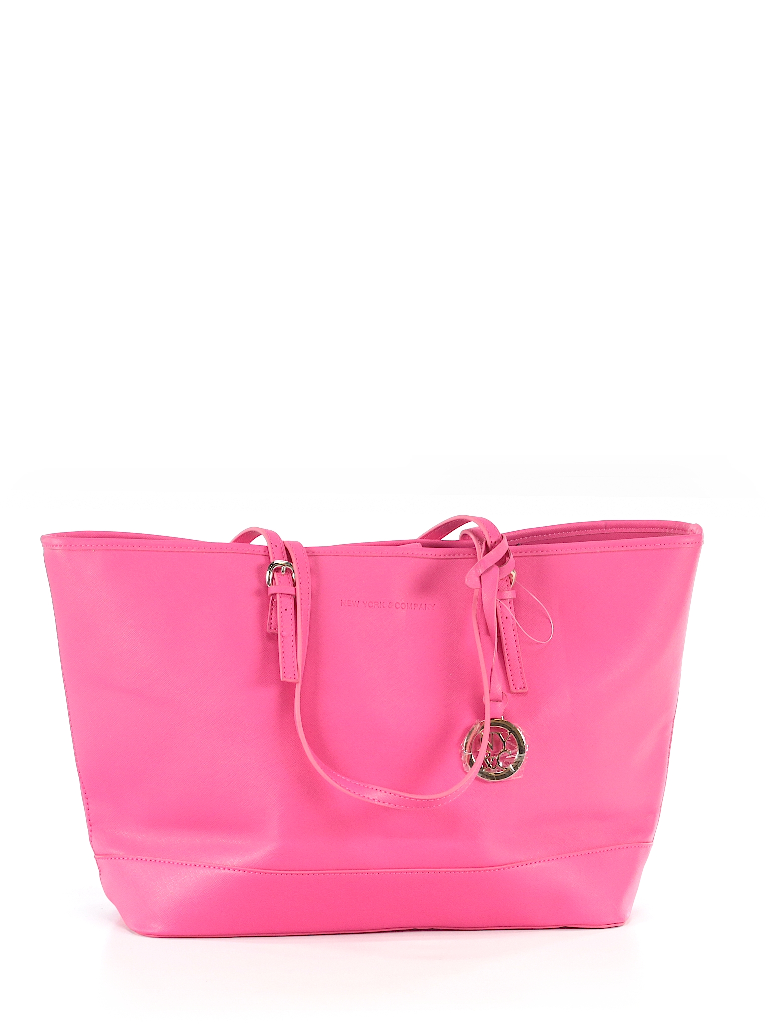 New York & Company 100% Polyvinyl Chloride Solid Pink Tote One Size ...