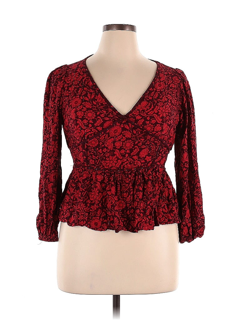 Knox Rose Red Long Sleeve Top Size XL - photo 1