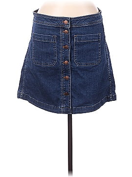 Madewell Stretch Denim A-Line Mini Skirt in Salisbury Wash: Patch Pocket Edition (view 1)