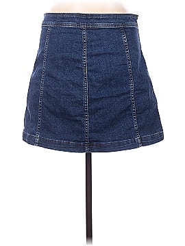Madewell Stretch Denim A-Line Mini Skirt in Salisbury Wash: Patch Pocket Edition (view 2)