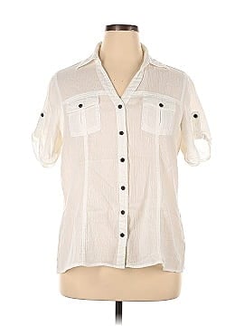 Just My Size Short Sleeve Button-Down Shirt (view 1)