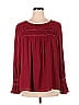 Ann Taylor LOFT 100% Polyester Burgundy Long Sleeve Blouse Size XL - photo 1