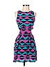 One Clothing 100% Polyester Jacquard Argyle Grid Hearts Graphic Color Block Aztec Or Tribal Print Chevron Teal Casual Dress Size S - photo 1