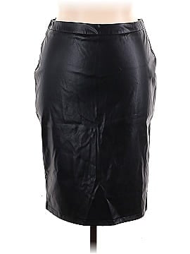Kate Kasin Faux Leather Skirt (view 1)