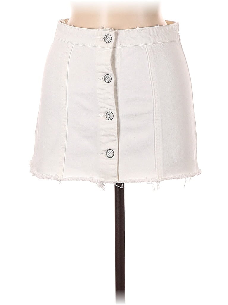 Boyish Solid White Casual Skirt Size XS - photo 1