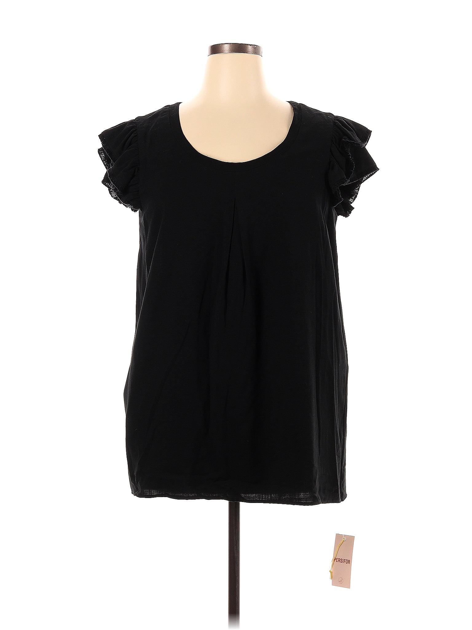 Persifor 100% Viscose Black Short Sleeve Top Size XL - 65% off | ThredUp