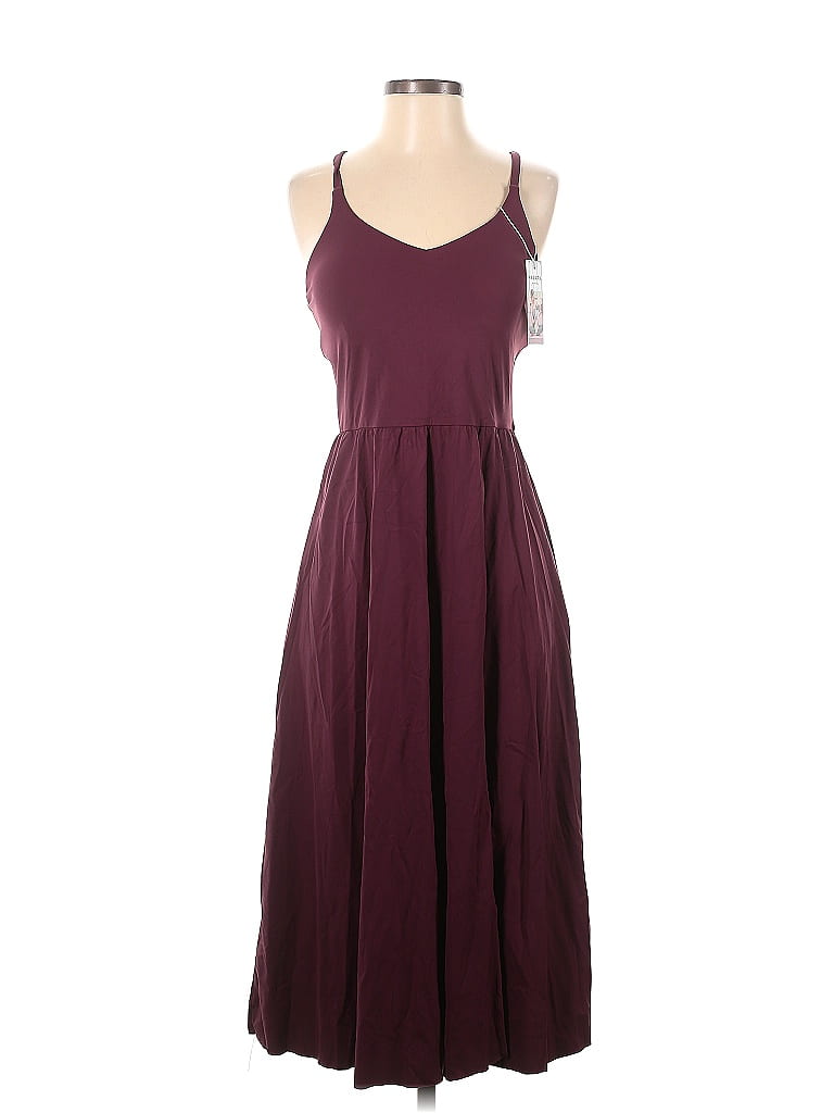 Halara Solid Burgundy Casual Dress Size S - photo 1