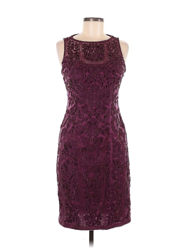 Sue Wong 100% Nylon Jacquard Brocade Burgundy Casual Dress Size 8 - photo 1