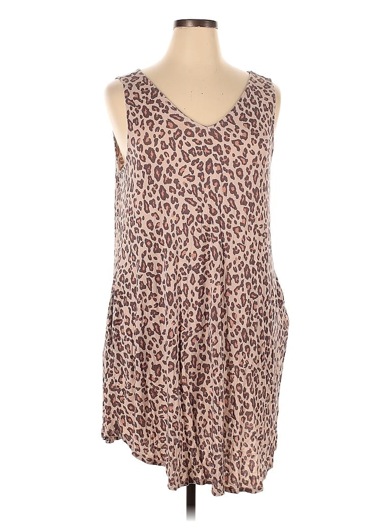 24/7 Maurices Tortoise Animal Print Leopard Print Brown Casual Dress Size XL - photo 1